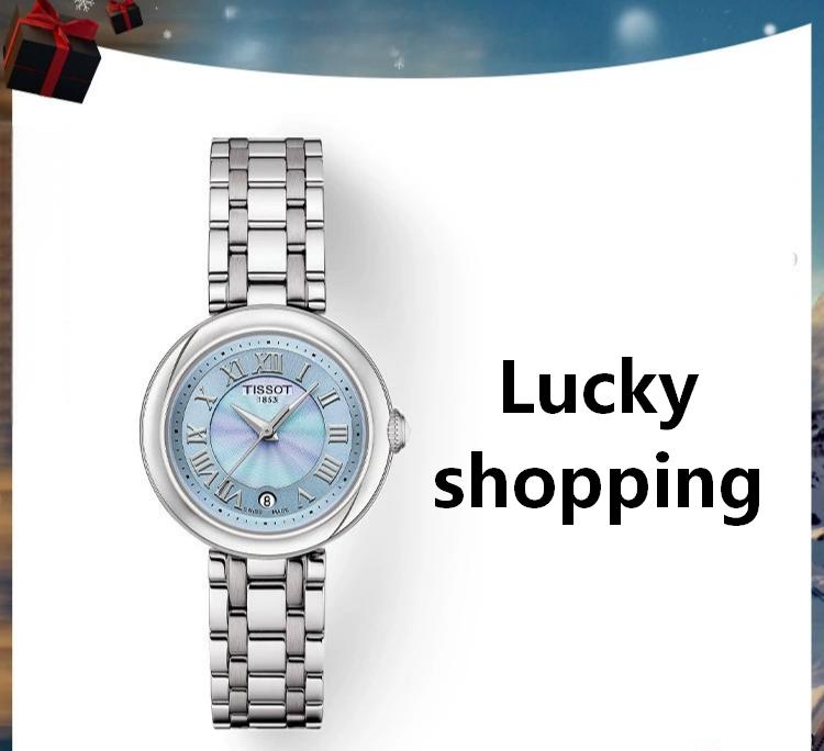 【Hadiah Tahun Baru】Jam tangan wanita Tissot Lady Heart model sama dengan Gong Jun, dial biru jingfen